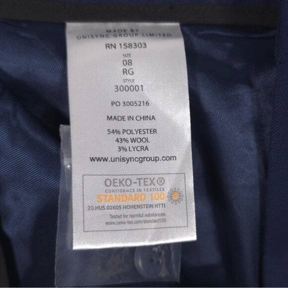 NWOT Alaska Airlines Luly Yang WOOL Blend Navy Trouser Pants 300001 Size 08 RG - Picture 12 of 13